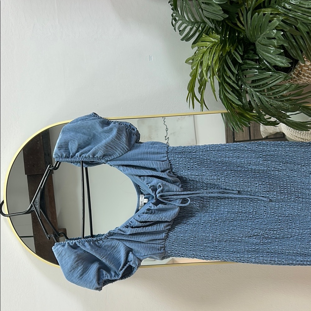 Love Tree Blue Ruffle Dress - Picture 3 of 5